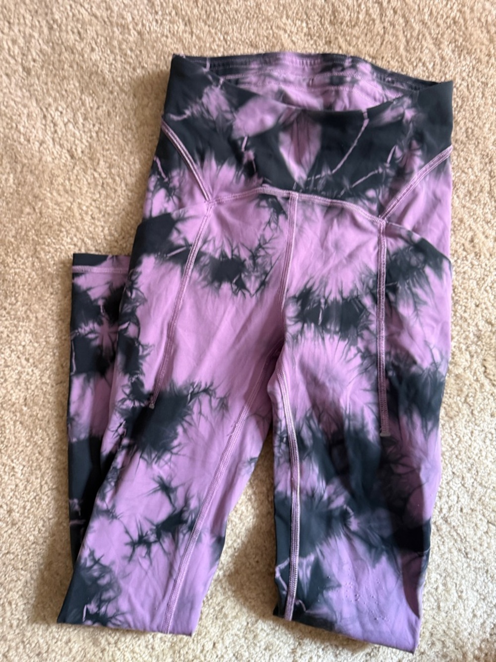 lululemon athletica Purple & Black Tie-Dye Leggings